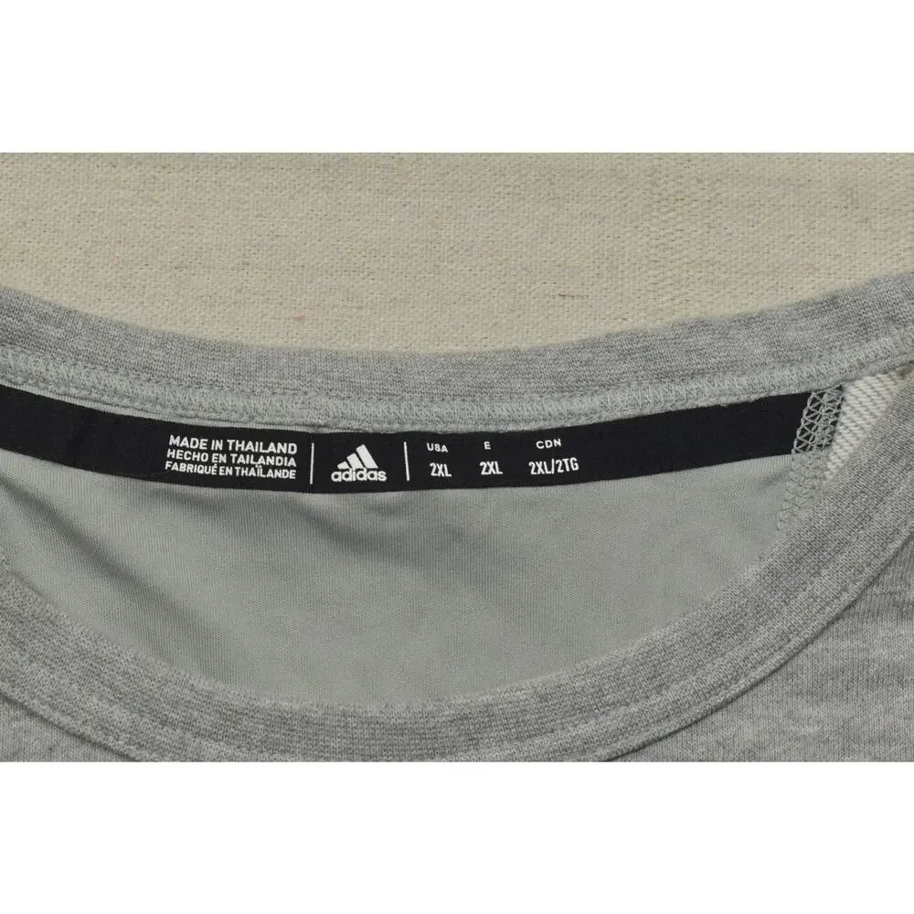 Adidas Kansas Jayhawks KU Crewneck Sweatshirt Gray Men's 2XL Heathered Pullover